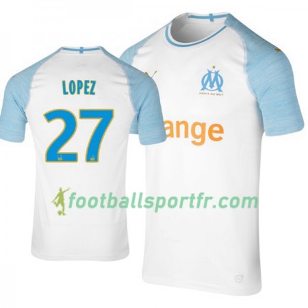 Tenue Olympique de Marseille Lopez 27 Domicile 2018-2019 Maillot de Foot